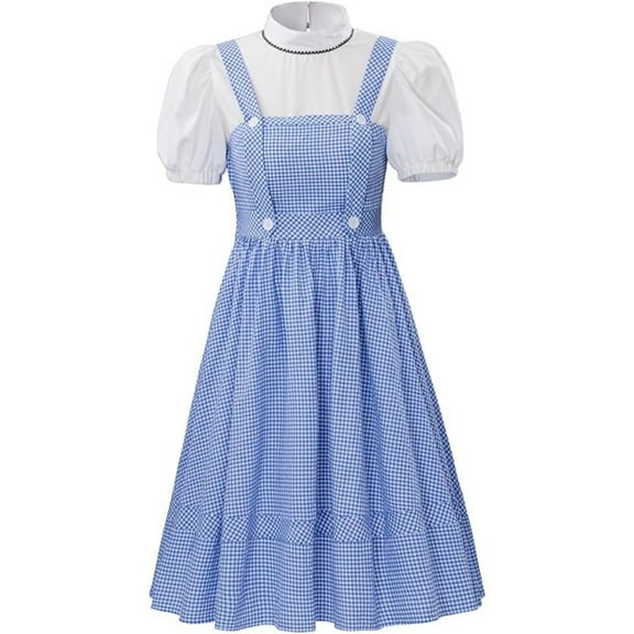 Women's Blue Plaid Dress Suit Fairytale Dress Adult Halloween Outfit