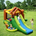 thumbnail image 3 of Gymax Inflatable Bounce House Jungle Jumping Bouncer Double Slides Park w/ Blower, 3 of 10