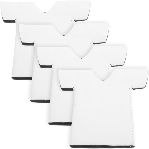 WRITWAA White Portable Water Bottle Sleeve Set of 4, T-Shirt Shaped Protective Covers for Bottles
