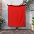 thumbnail image 3 of Red - Plain Simple Solid Color - Bold Vibrant Bright Pure Imperial Crimson Fire-Engine Cardinal Red, Woven Blanket, 3 of 4