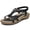 Black, variant on Women's Bohemian Arch Support Rhinestone Wedge Sandals, Blue, Size 8.5