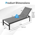 thumbnail image 2 of Gymax Chaise Longue de Patio Extérieure Réglable avec Dossier à 6 Positions - Ensemble de 1, Gris, 2 of 8
