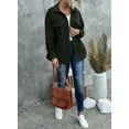 thumbnail image 6 of Asyoly Women Casual Button Down Shacket Jacket Long Sleeve Solid Color Oversized Trench Pea Coat Coat with Pockets, 6 of 6