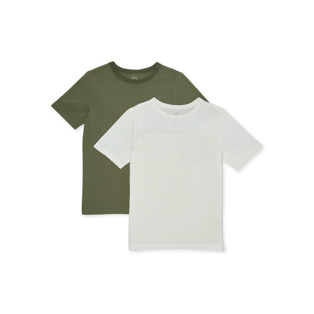 Wonder Nation Boys Jacquard Short Sleeve T-Shirt 2 Pack Sizes 4-18 ...