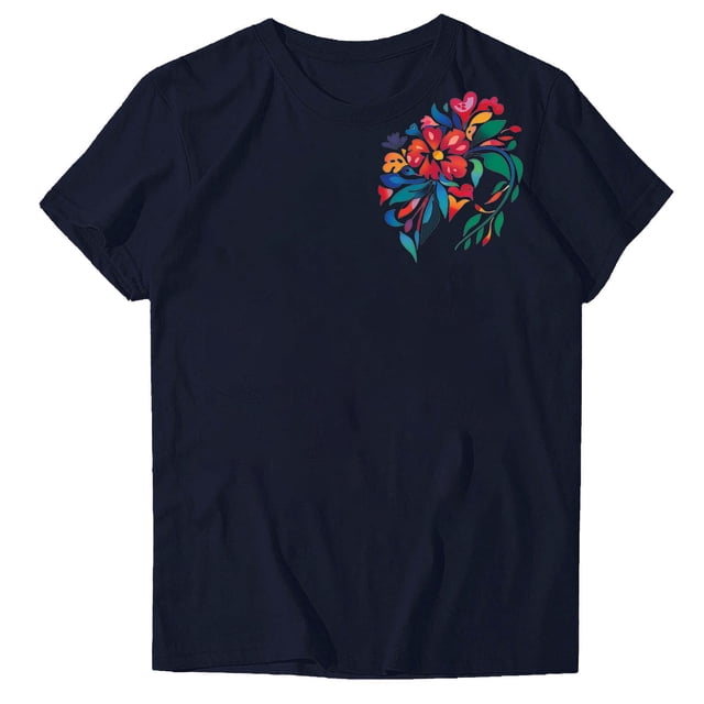 Pisexur Hauts d'Été pour Femmes, Hauts pour Femmes, Hauts de Sortie pour Femmes, Hauts pour Femmes, Blouse Mode Imprimée à Manches Courtes Col Rond Amusant T-Shirt Marine, TG