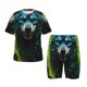 thumbnail image 1 of Balery Fluorescent Wolf Conjunto de Pijama Infantil de Manga Corta con Estampado – Ropa de Dormir de Algodón Suave-XX-Large, 1 of 6