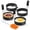 4Pcs Round Egg Cooker Ring, variant on 5 Pcs Pancake Molds for Griddle - Egg Shaper for Frying Pan, Stainless Steel Pancake Mold for Omelettes & Fried Eggs, Easy to Use & Clean, Various Shapes & Wide Application
