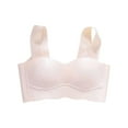 thumbnail image 4 of YWDJ Comfort Bras for Women Pullover Comfortable Bras No Underwire Bras Wide Strap Full Coverage Push up Wrap Sleep Bras Padded Comfy Bras Solid Comfy Bras Beige L, 4 of 4