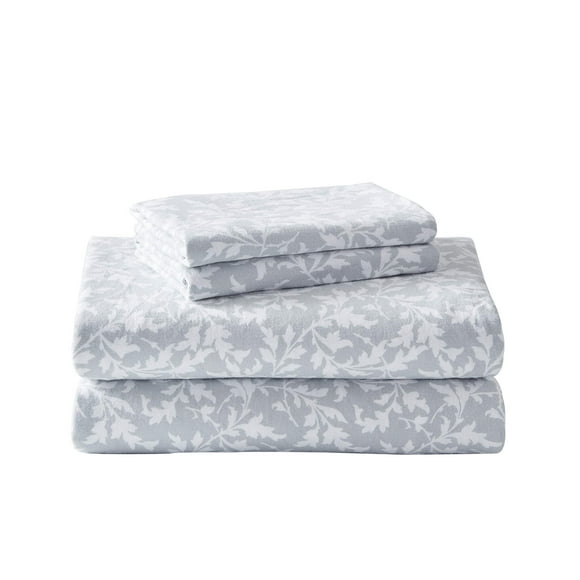 Laura Ashley - Flannel Sheets Queen Size, Anti-Pilling & Wrinkle Resistant Cotton, Touchably Soft for All-Season Comfort - Bed Sheets with Matching P