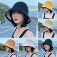 thumbnail image 2 of Women Hat Solid Color Double-layer Anti-UV Waterproof Sun Protection Fisherman Hat Outdoor Supply, 2 of 10