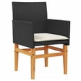 thumbnail image 4 of Sillas de patio VidaXL, modernas, de poliratán negro y madera, juego de 2, 4 of 9