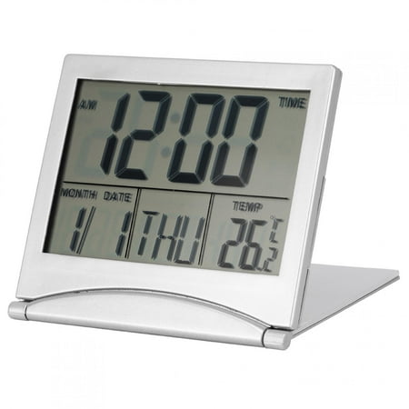 OTVIAP 1Pc Portable Folding Travel Digital LED Alarm Clock Temperature Calendar Snooze,Clock, Folding Alarm Clock