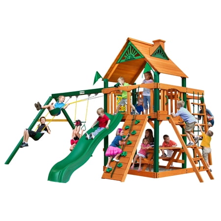 Gorilla Playsets Navigator Cedar Swing Set with Timber Shield Posts