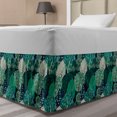 thumbnail image 1 of Forest Bed Skirt, Woodland Trees Oak Birch Pine Willow Maple Summer Plants Growth Nature, Elastic Bedskirt Dust Ruffle Wrap Around for Bedding Decor, 4 Sizes, Dark Teal Cream Brown, by Ambesonne, 1 of 2