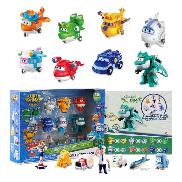 Paquete de 15 unidades Toy Super Wings Transformer con ruedas móviles reales