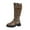 Brown, variant on Lovzfmll Knee High Boots Women, Boots Round Toe Side Zipper Low Heel, Chunky Mid Heel Buckle Leather Motorcycle Boots Casual Brown Boots