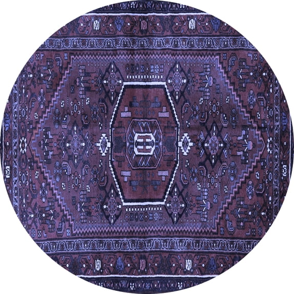 Ahgly Company Indoor Round Persian Blue Traditional Area Rugs, 5' Round