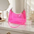 thumbnail image 3 of Clear Bag for Stadium Events Clear Sports Fan Handbags Purses, Unisex 0.4 mm Thickened Waterproof PVC, Approved for Concerts, Game Days, Pink-A, 3 of 8