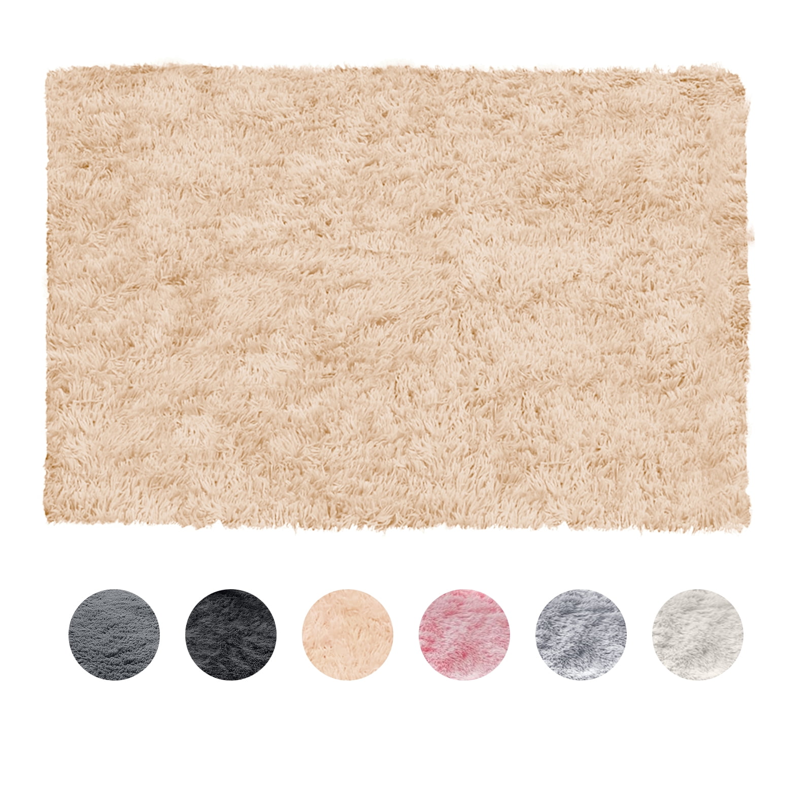 Pentantan Shag Area Rugs, 8ft x 10ft Soft Fluffy Indoor Carpet for Living Room Bedroom Decor, Camel