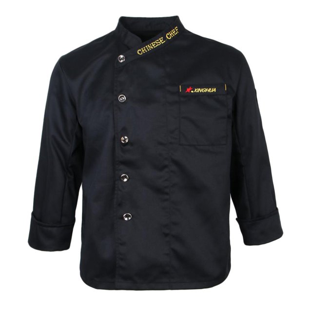 Chaqueta De Manga Larga Chef Fácil De Secado Color Sólido Resistente A Arrugas XXL jinwen Chaqueta de chef para hombre