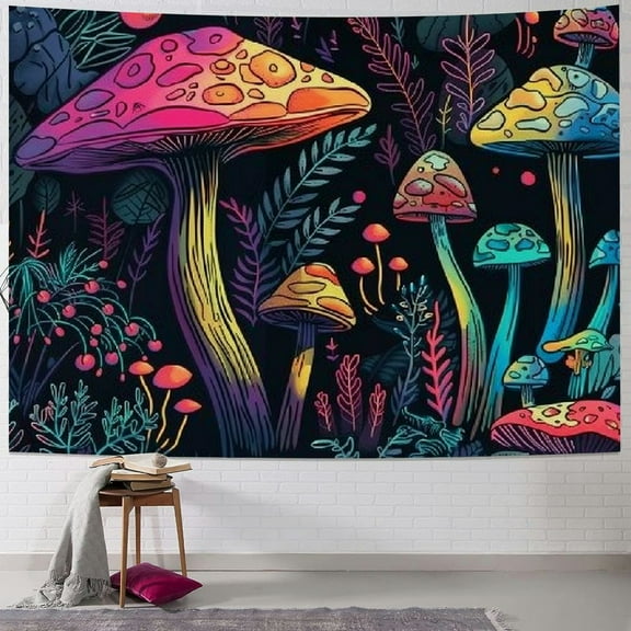 Shiartex Colorful Mushrooms Aesthetic Fantasy Large Tapestry Wall Hanging Decor Wall Flags Tapestry for Bedroom Living Room Wall Art Decor Tapestries  Multi Size Painting