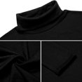 thumbnail image 3 of Camiseta de cuello alto de manga larga delgada y ligera para hombre, camisa base de color sólido, 3 of 7