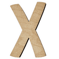 thumbnail image 1 of 12" Tall Birch Wood Letter X | 1/4" Thick | Wood Craft Letter | American Font, 1 of 3
