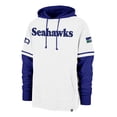 thumbnail image 2 of Men's-'47  White Seattle Seahawks Throwback Shortstop Pullover Hoodie, 2 of 3