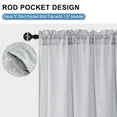 thumbnail image 4 of Hiasan Grey Rod Pocket Linen Sheer Curtains With Tiebacks, Textured Light Filtering Semi Transparent Sheer Drapes for Living Room, Bedroom, 52 x 63 inches Long, 2 Panels, 4 of 5