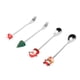 thumbnail image 5 of Navidad Juego de Cubiertos Navideños de 4 Piezas Elegantes Cucharas de Café Navideñas Juego de Tenedores para Bar Café Cocina Decoración de Mesa Regalo Plata, 5 of 8