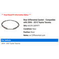thumbnail image 2 of Rear Differential Gasket - Compatible with 2004 - 2015 Toyota Tacoma 2005 2006 2007 2008 2009 2010 2011 2012 2013 2014, 2 of 2