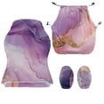 thumbnail image 4 of Whosucclay Purple Marble Print Gaming Chair Cover, Stretchable Elastic Computer Desk Chair Cover with Armrest Covers, 4Pcs Soft Non Fading Office Chairs Covers Slipcovers, 4 of 8