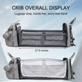 thumbnail image 5 of Multi-functional diaper backpack with changing pad, foldable crib, insulated bag, and USB charging port. A large-capacity travel bag suitable for parents, in gray., 5 of 13