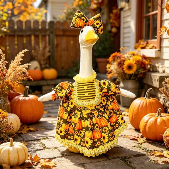 XGFHYJEH Porch Goose Thanksgiving Outfits, Porch Goose Clothes Clearance, Goose Clothes for Porch Goose, Goose Costume 23'' for Outdoor Outside Front Porch Garden Yard Lawn