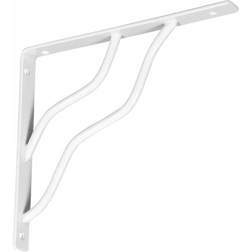 Stanley Hardware 250598 7" x 8" White Modern Decorative Shelf Bracket