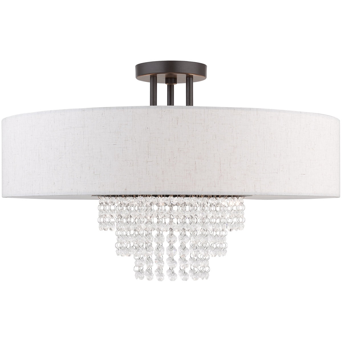 5 Light English Bronze Ceiling Light fixture with Steel base material