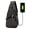 Black, variant on Men Belt Charging USB Port Chest Bag Daypack Crossbody Backpack for Travel Sports Running Hiking (Gray)