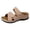 Beige, variant on Rokment Womens Comfortable Ortho Wedge Walking Sandals with Arch Support & Adjustable Bands Beach Casual Leather Platform Slip on Mid Heels Backless Slides Summer Beige Size 6.5