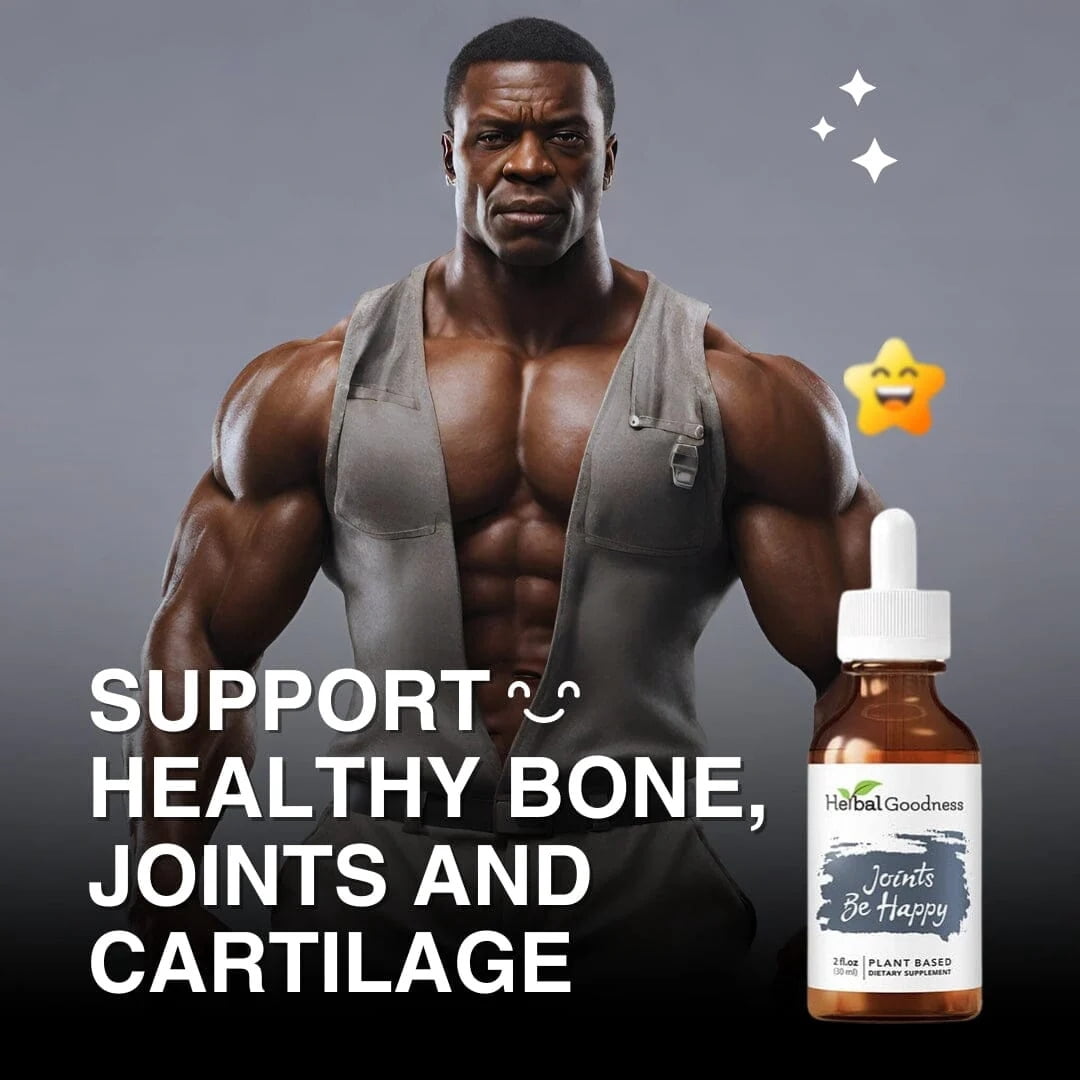 Joints Be Happy - Joint & Bone Support Supplement for Men & Women, Relief, Boswellia, Turmeric, 2fl. oz - Herbal Goodness