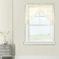 Melody Jacquard Lace Window Curtain Swag Pair 36" x 32" in Eggshell