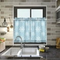 thumbnail image 4 of Yayeee Kitchen Curtains Tier Pair Light Filtering 27"x36" Rod Pocket Short Cafe Window Panel, Gray Snowflake, 4 of 7