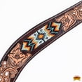 thumbnail image 4 of Hilason Western Horse Floral Hand Carved American Leather Breast Collar W/ Beaded Work Brown, 4 of 5