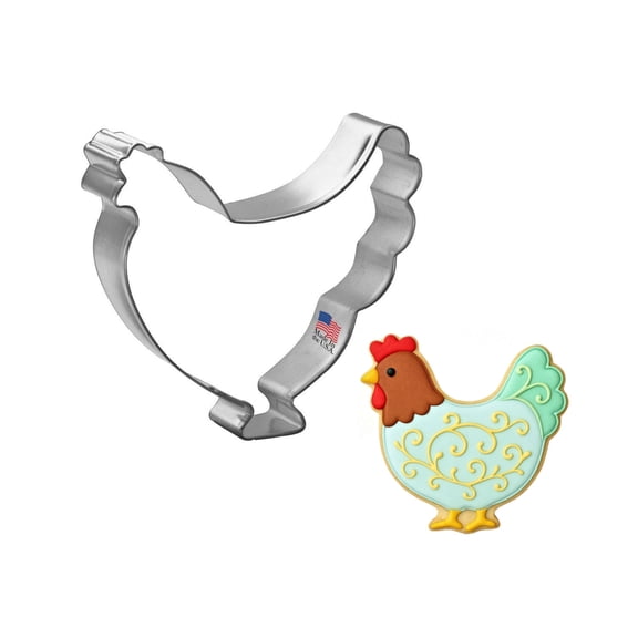 Hen Chicken Cookie Cutter 3.75 inches A1078 - The Cookie Cutter Shop - Tin Plated Steel Cookie Cutter