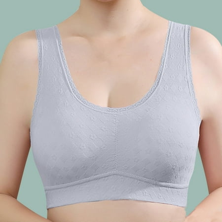 Juslio Minimizer Bras for Women Athletic Wirefree Breathable Solid Vest Breasted Bra