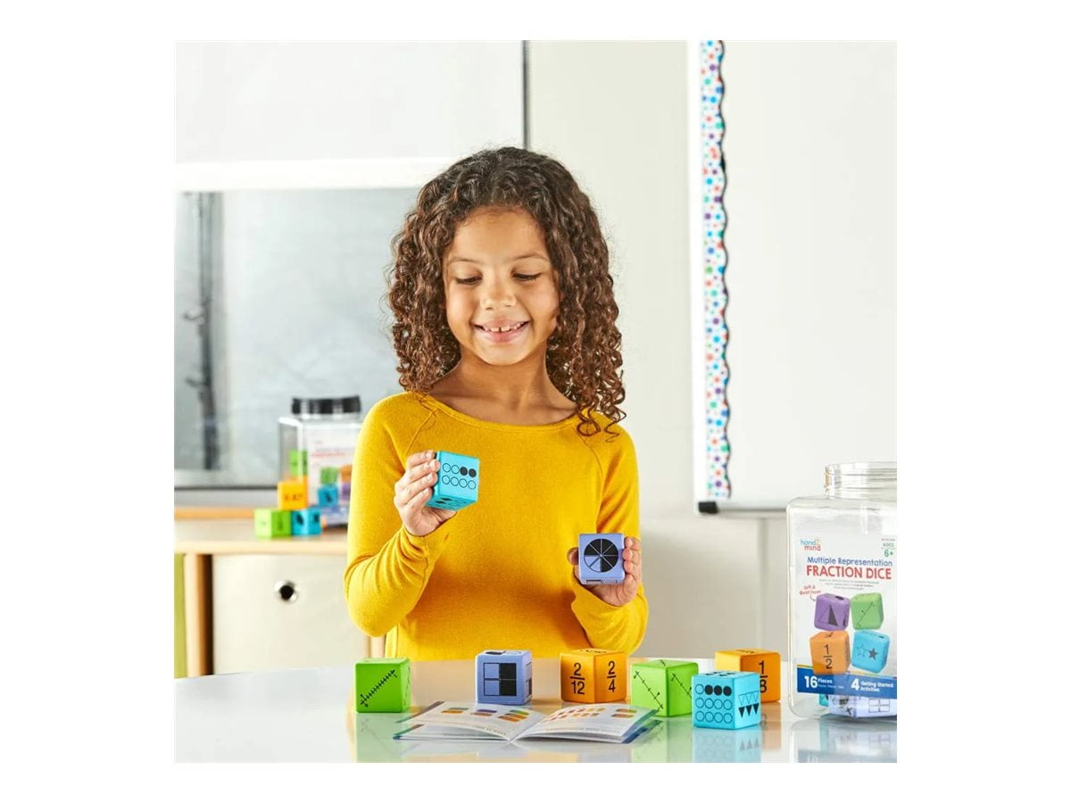 hand2mind Fraction Dice Foam Dice Ages 9+ Multicolor Set of 16