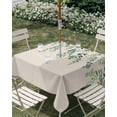 thumbnail image 3 of Square Outdoor Tablecloth with Umbrella Hole Green Leaves Outside Table Cloth Waterproof Patio Table Cover Vintage Watercolor Farmhouse Vines Plants Zipper Tablecloths for Picnic Camping 54x54 Inch, 3 of 8