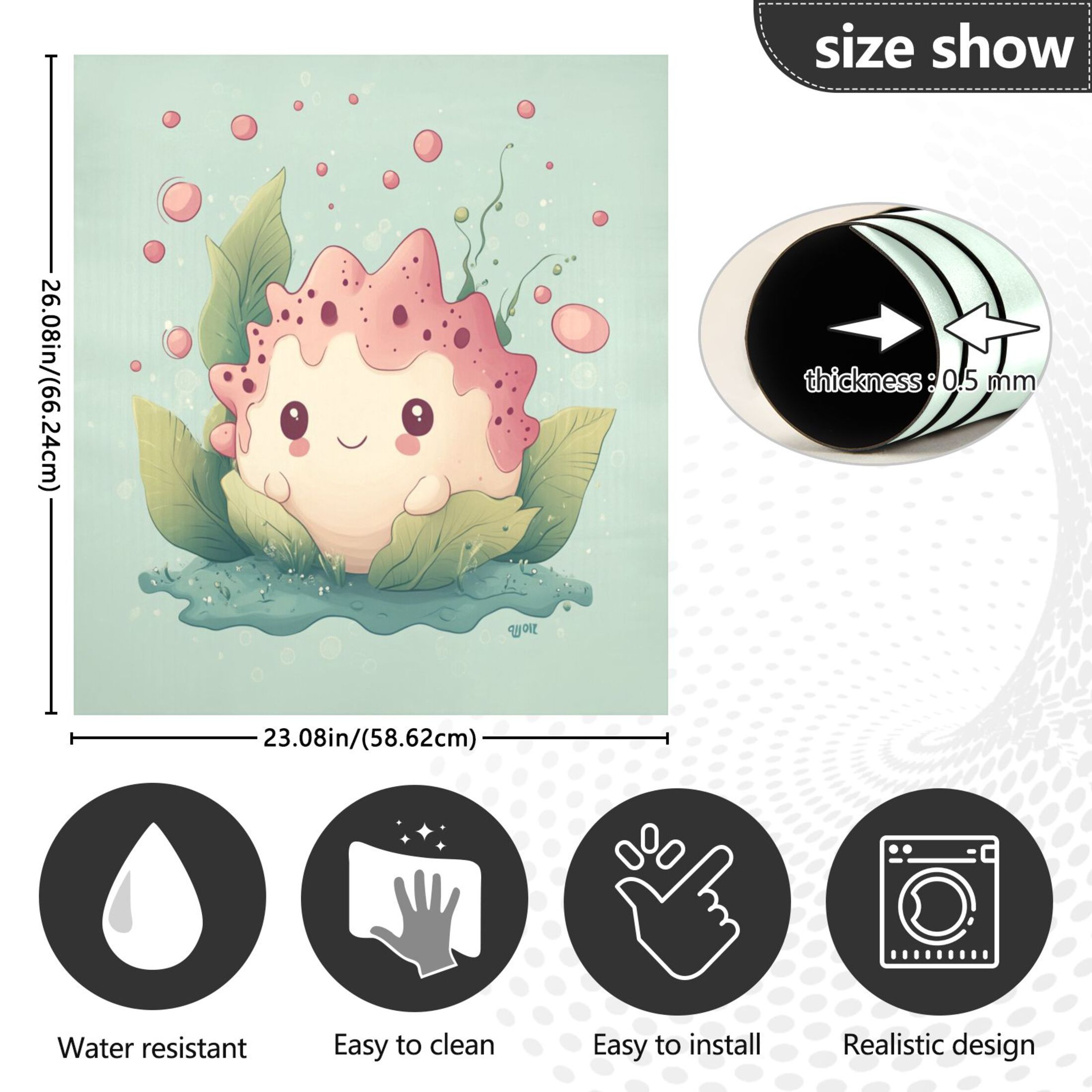 Dishwasher Magnetic Sticker 23x26 Inch Refrigerator Magnetic Sticker Washing Machine Magnetic Sticker Kitchen Panel Magnetic Sticker Home Decor Lovely Cartoon Hedgehog