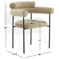 thumbnail image 3 of SAFAVIEH Couture Jaslene Contemporay Velvet Solid Dining Armchair, Light Brown/Black, 3 of 8