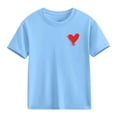 thumbnail image 4 of Blusas y camisas de manga corta con cuello redondo para niños Camiseta de verano de manga corta estampada para niñas Jersey elegante de cuello redondo para niñas Top de algodón para niños, 4 of 6