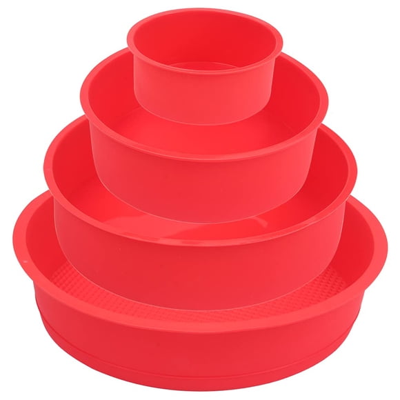 BAKER DEPOT Juego de moldes redondos de silicona para pastel 10-22 cm, 4 piezas